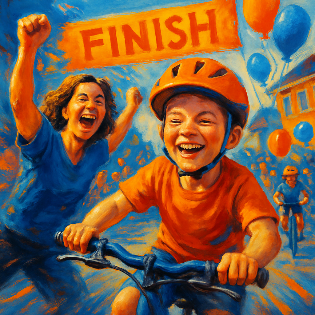 First Bike Race Cheer DIY paint by numbers