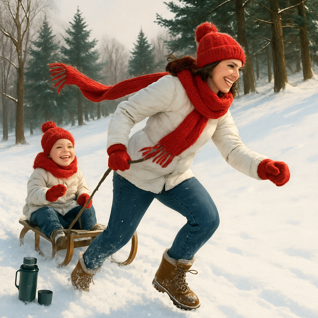 Snow Day Sled Rescue DIY paint by numbers