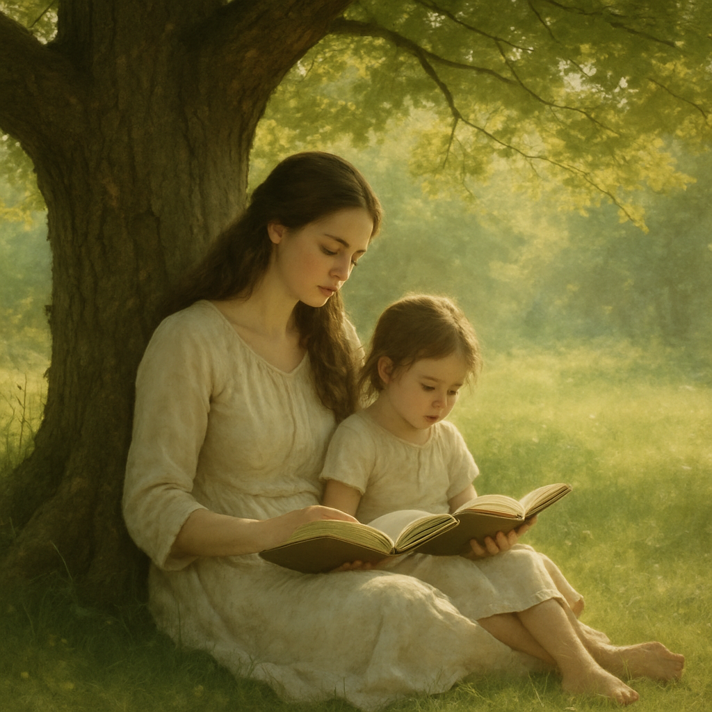 Reading Under Tree Shade Numbered painting kits