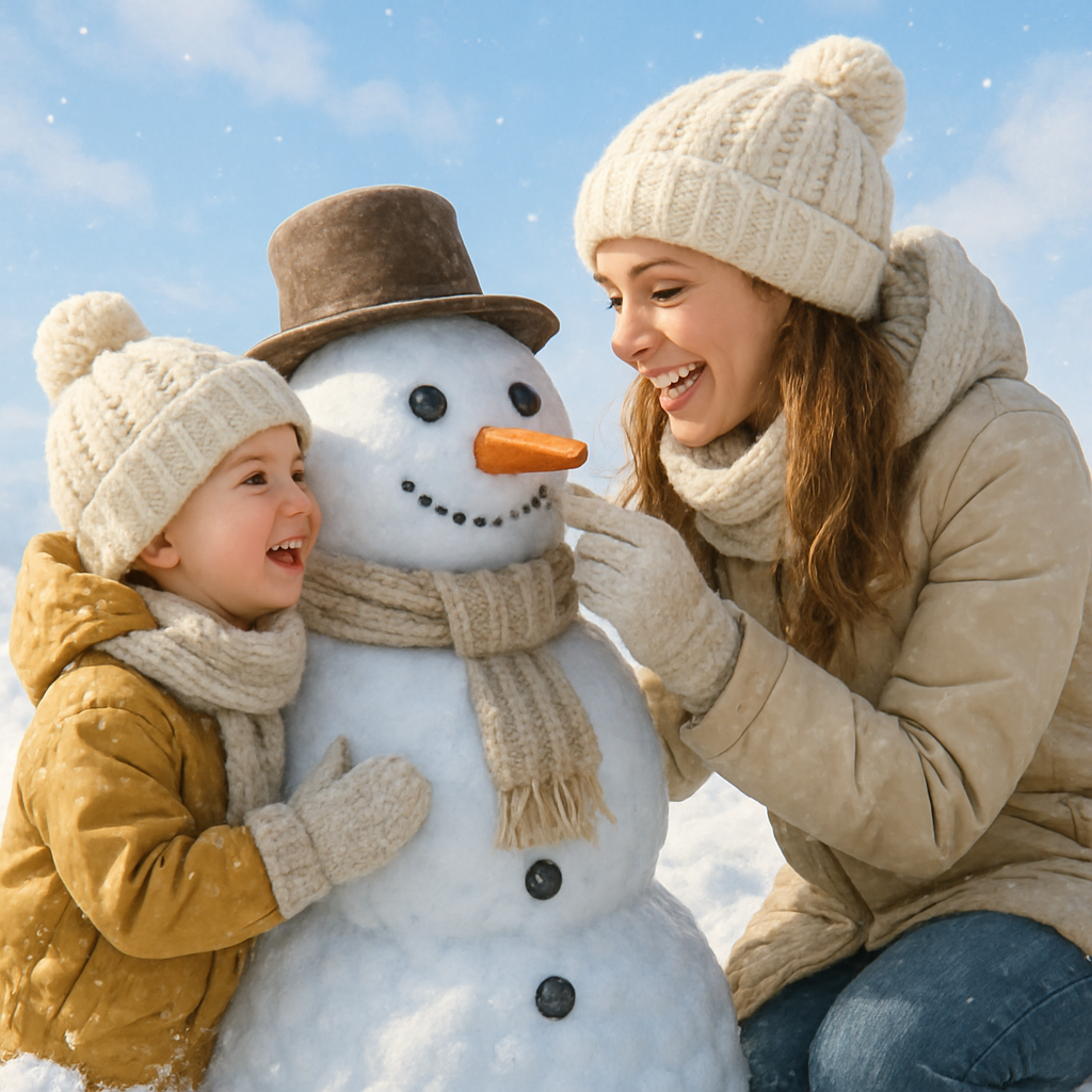 Winter Snow Play Together paint by number