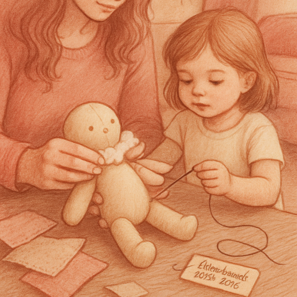 Mother And Child Sewing Doll Paint by numbers kits