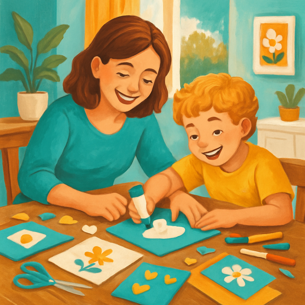 Crafting Together At Table Numbered painting kits