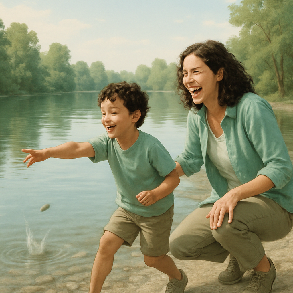 Skipping Stones By The Lake Paint by numbers art