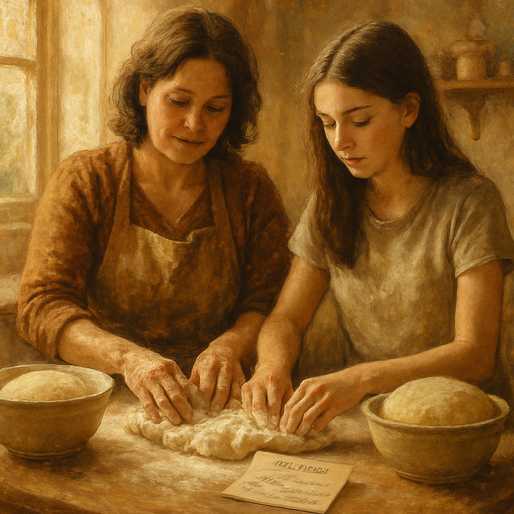 Mother And Teen Baking Bread Painting by numbers kit