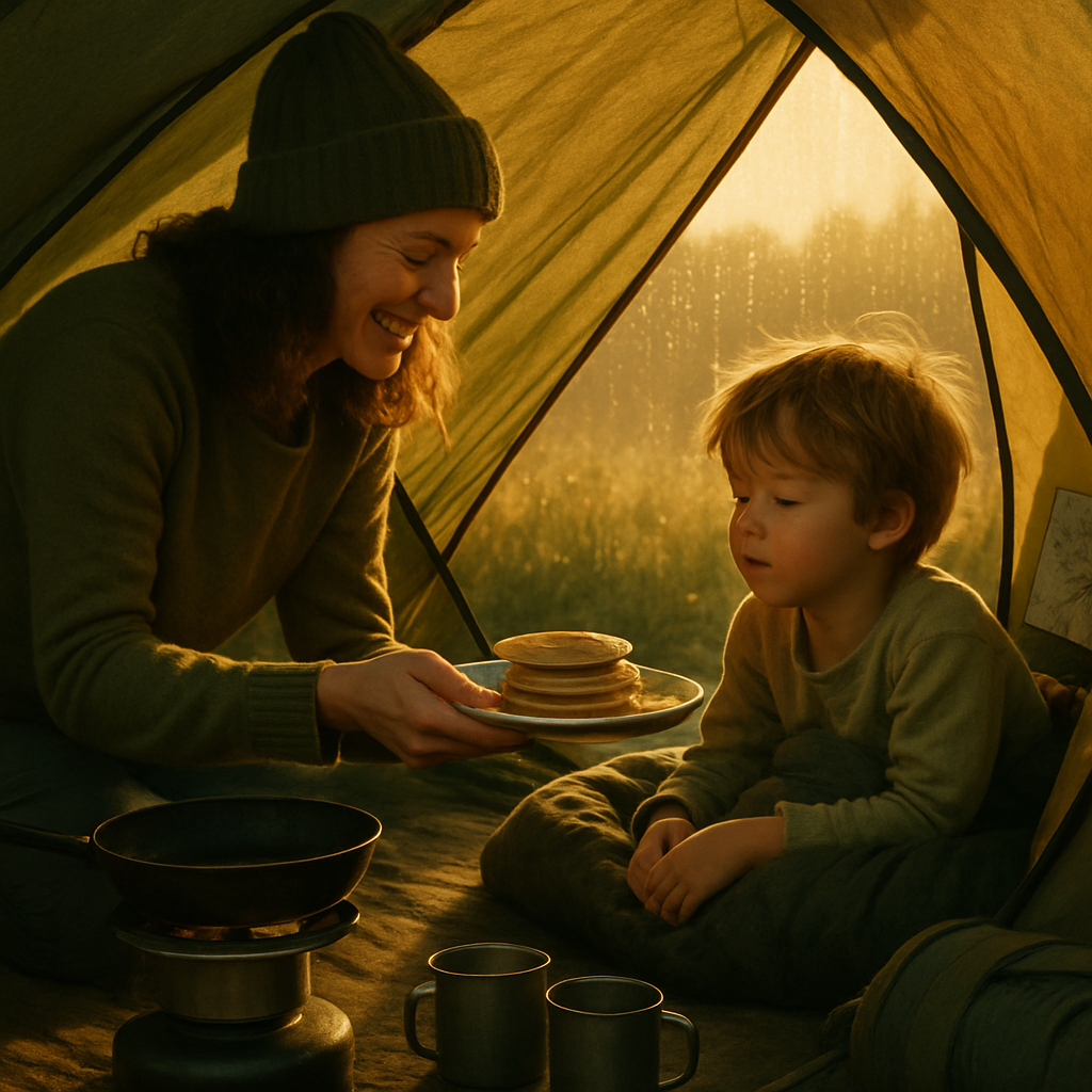 Mother And Child Camping Breakfast DIY paint by numbers