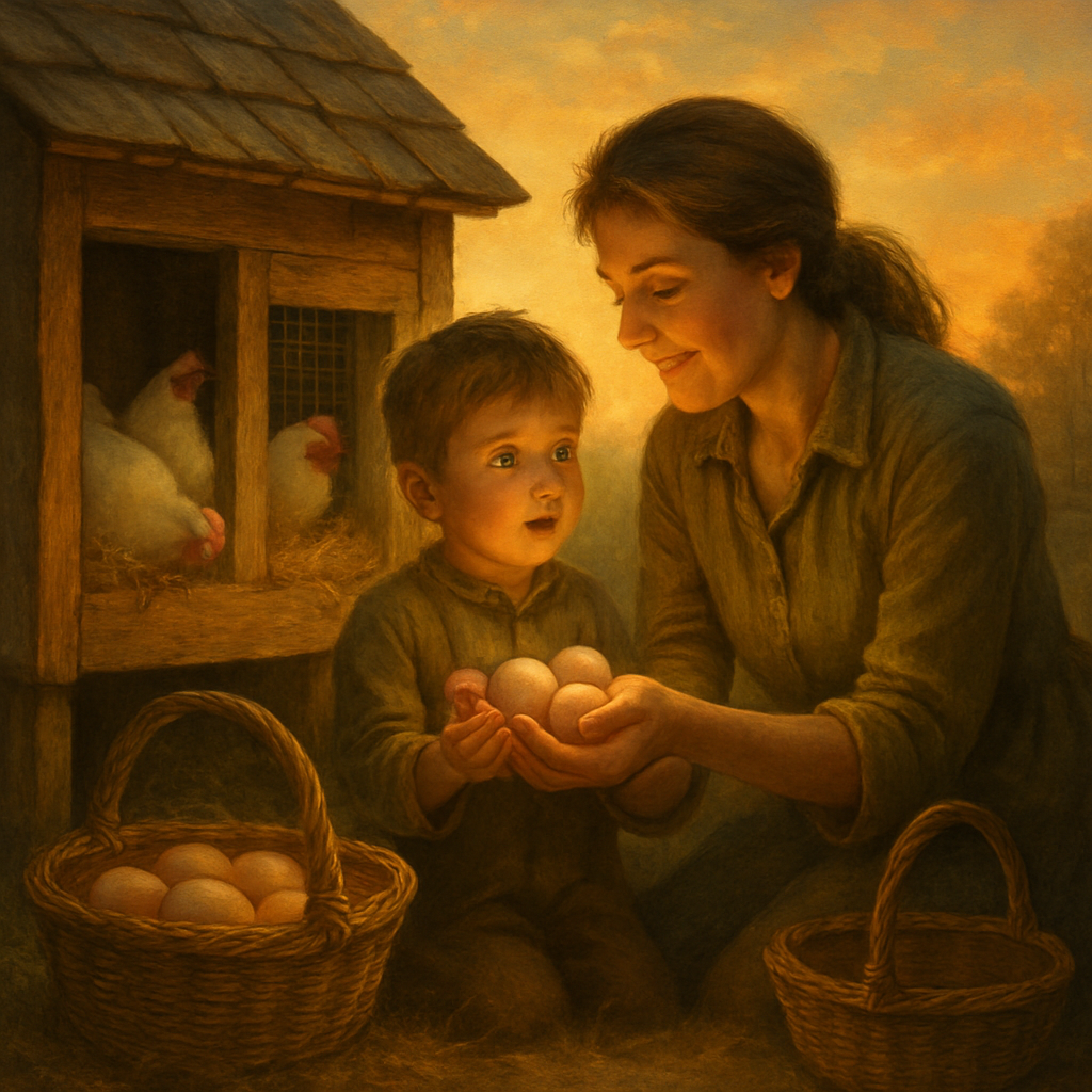 Mother And Child At Sunset Farm Paint by numbers art
