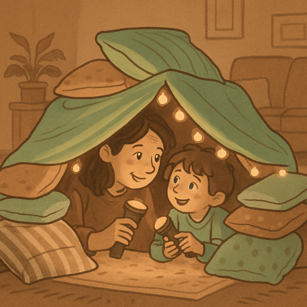 Mother And Child Fort Building painting number kit