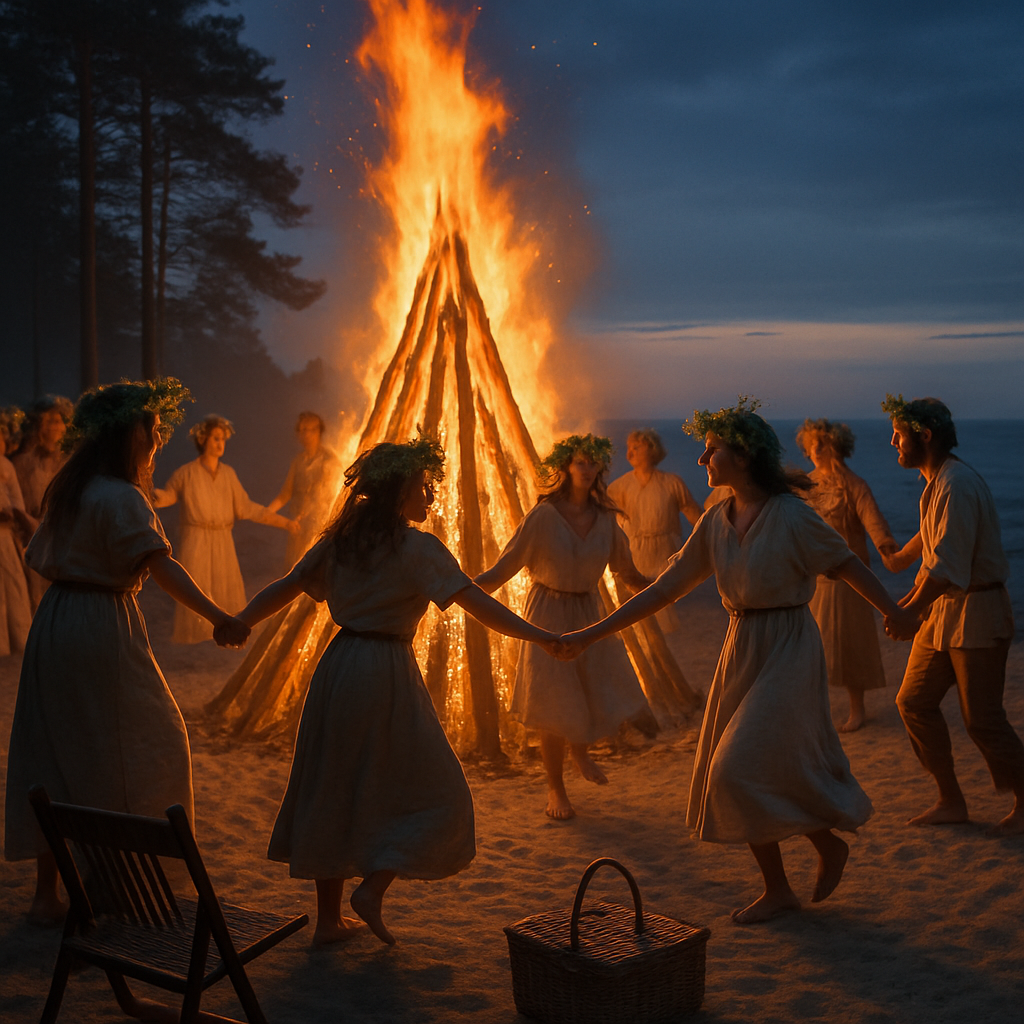 Midsummer Bonfire Baltic Coast Painting by numbers kit