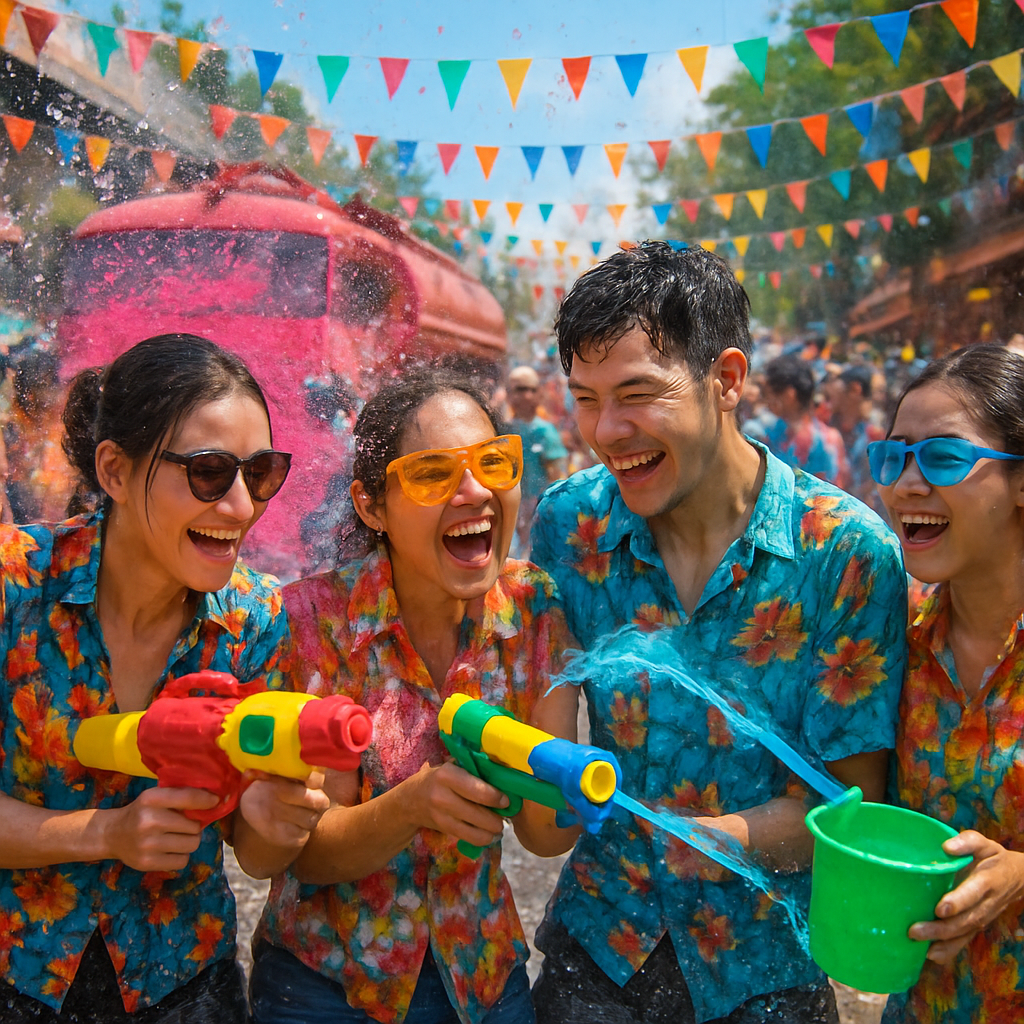 Songkran Water Festival Fun painting number kit