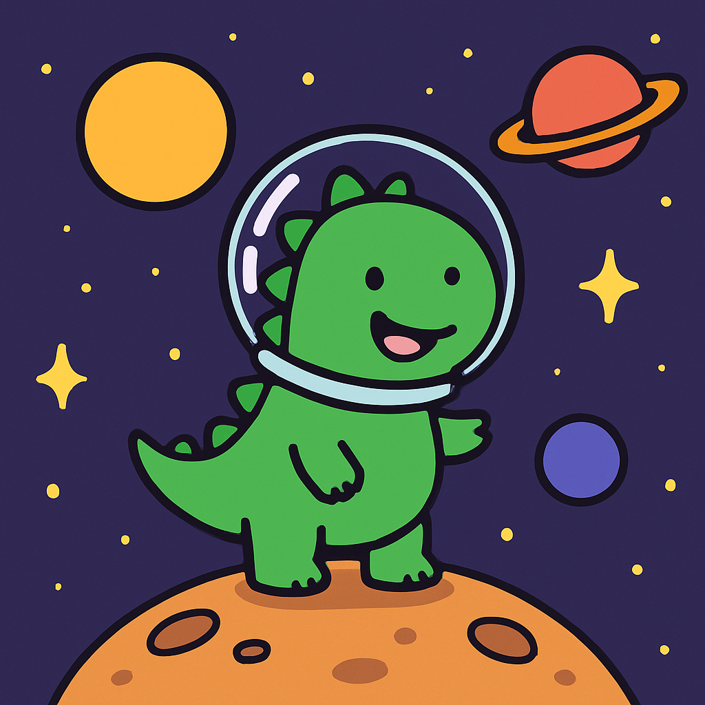Cosmic Dinosaur Dream Paint by numbers art