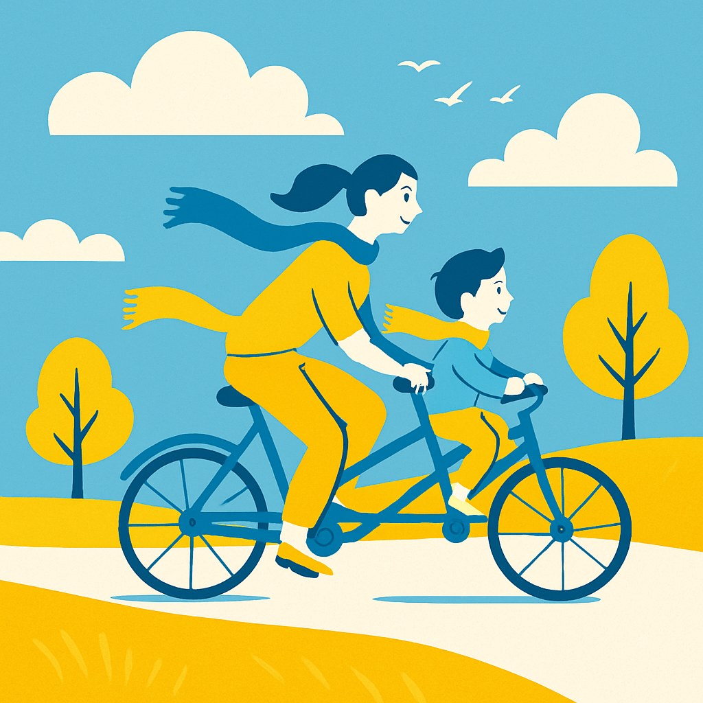 Orbiting Bicycle Ride Painting by numbers kit