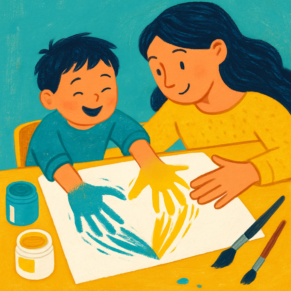 Comet Trail Handprint paint by color