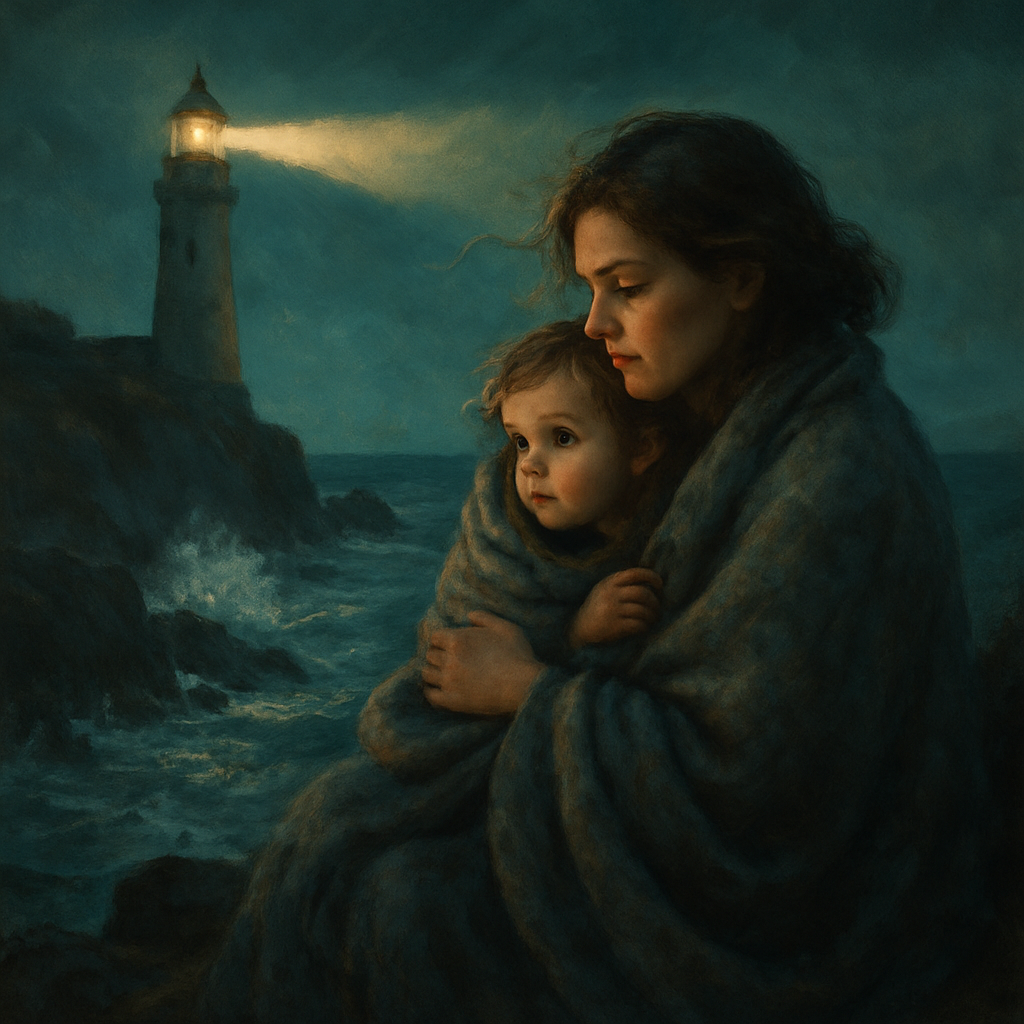 Lighthouse Night Story Number painting