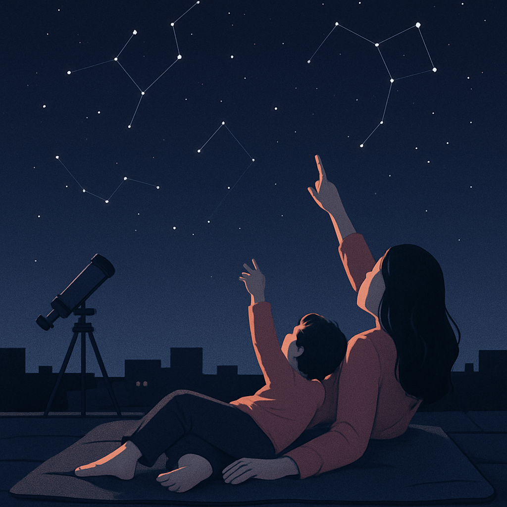 Stargazing Blanket Rooftop Numbered painting kits