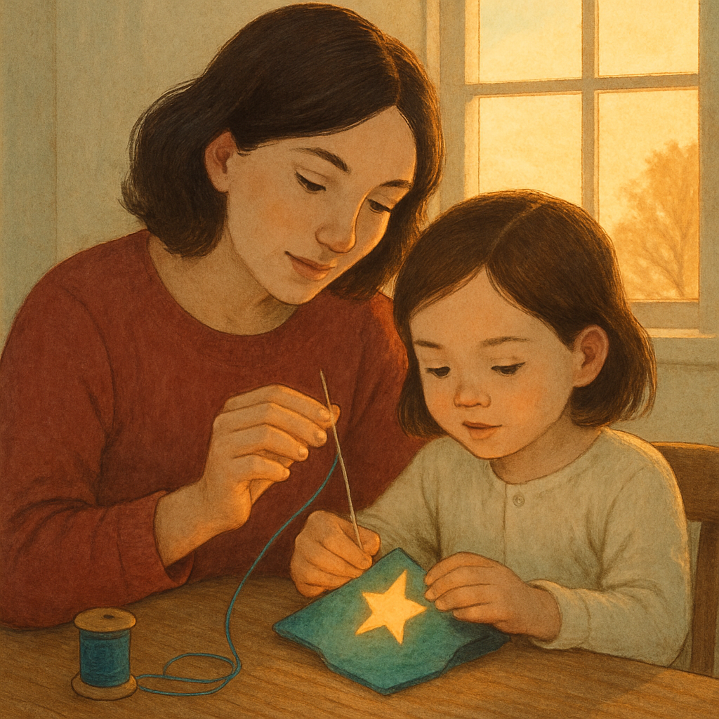 Stellar Sewing Lesson At Dawn paint by number