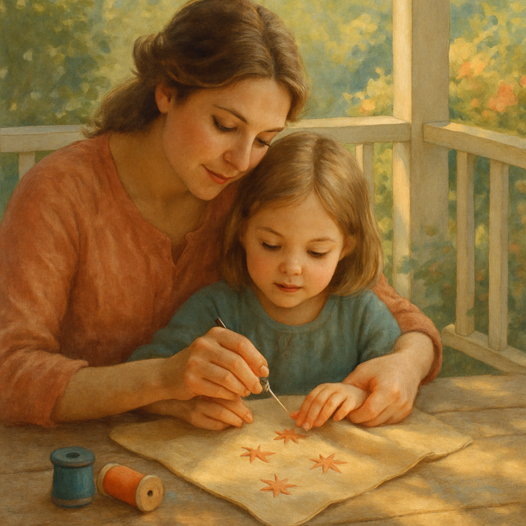 Sunrise Sewing On The Porch paint by number
