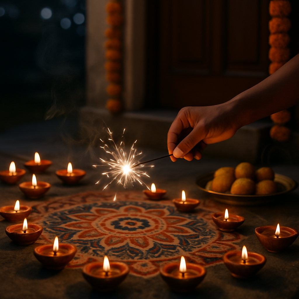 Diwali Doorstep Diyas And Rangoli Numbered painting kits
