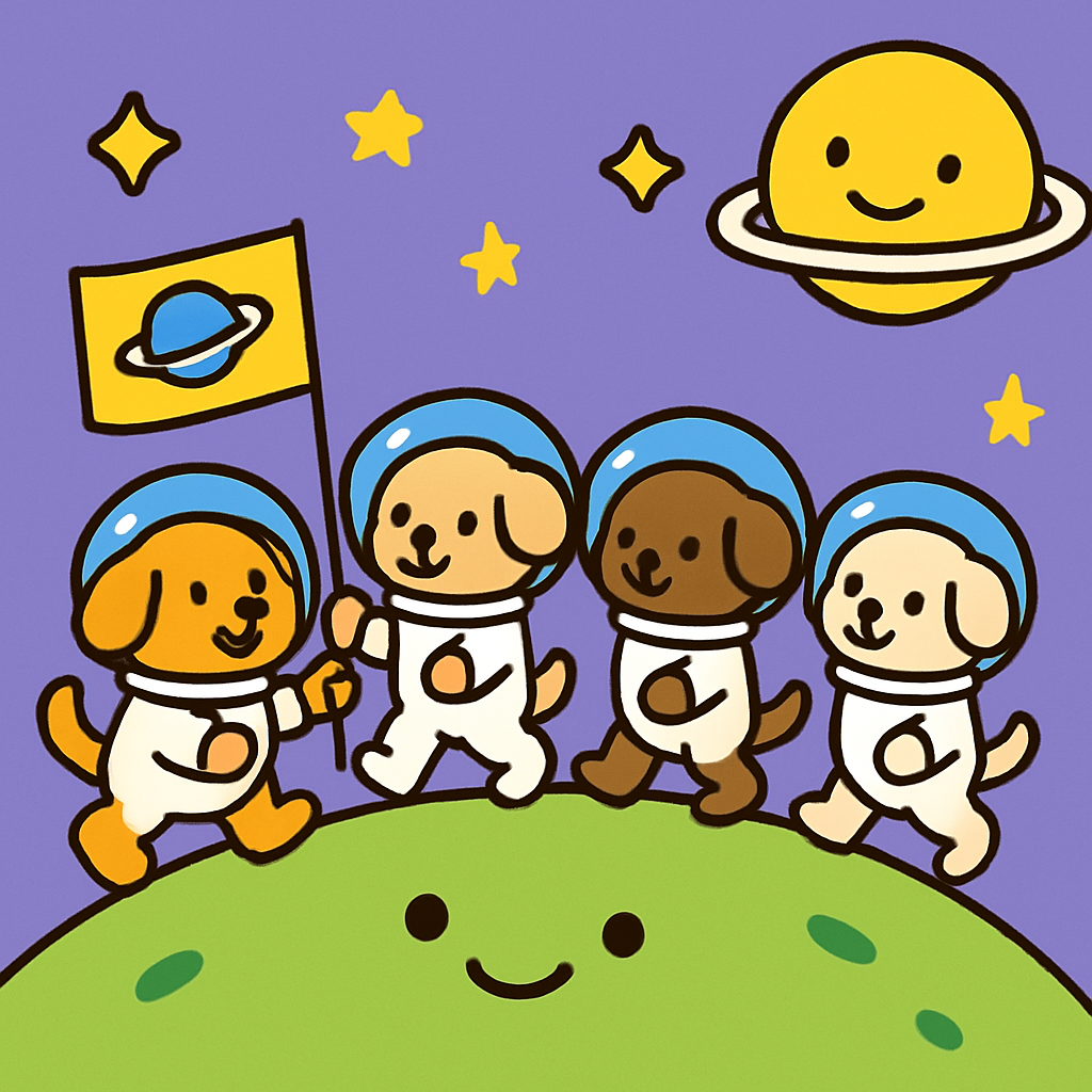 Astronaut Puppy Parade DIY paint by numbers