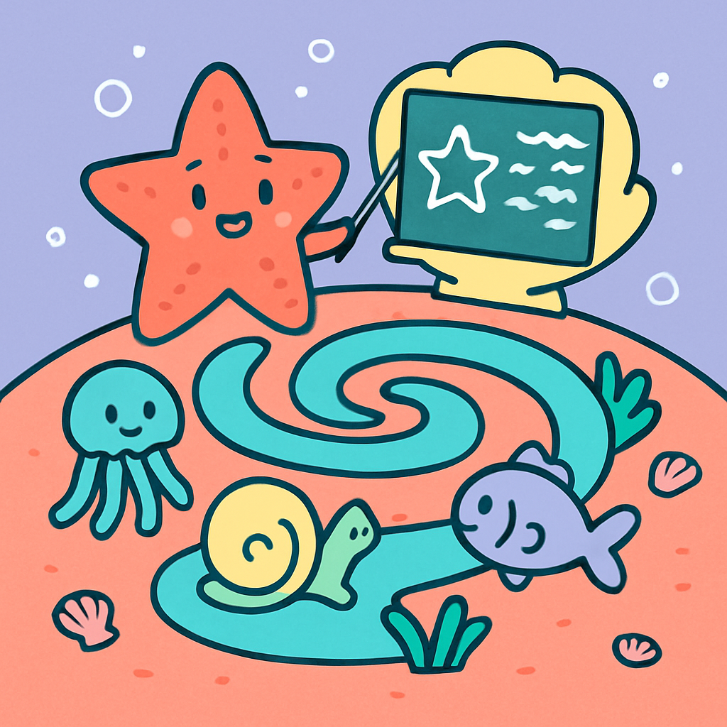 Underwater Starfish School paint by numbers
