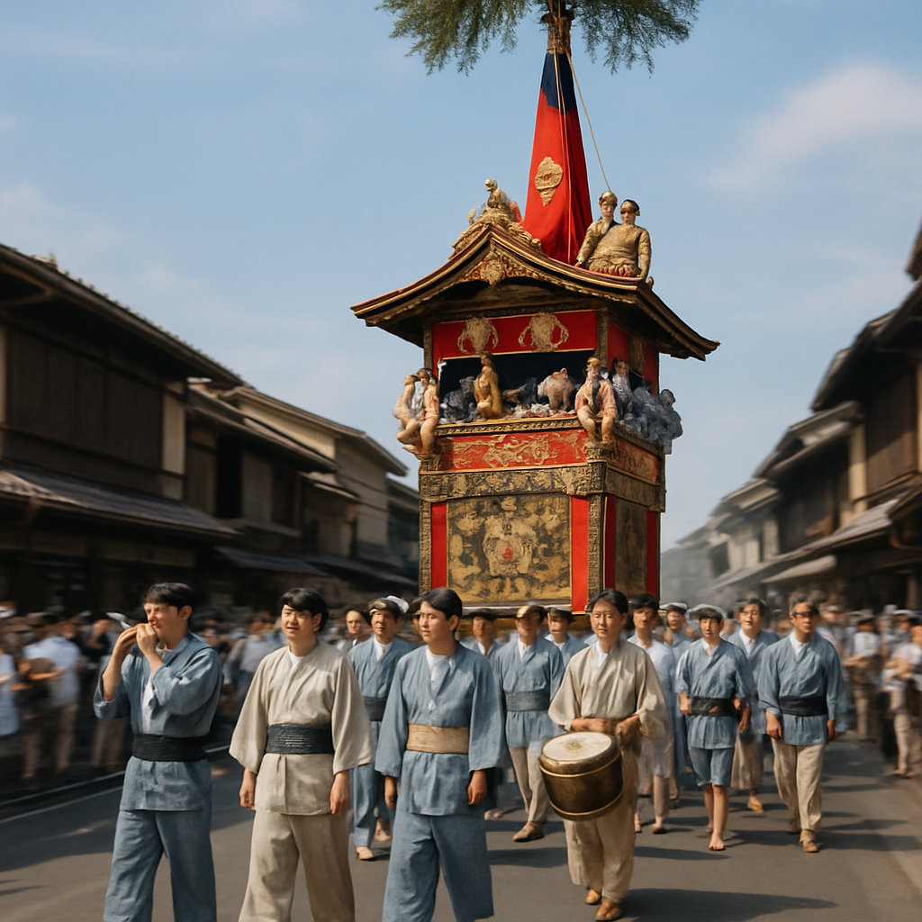 Gion Matsuri Procession In Kyoto Number painting