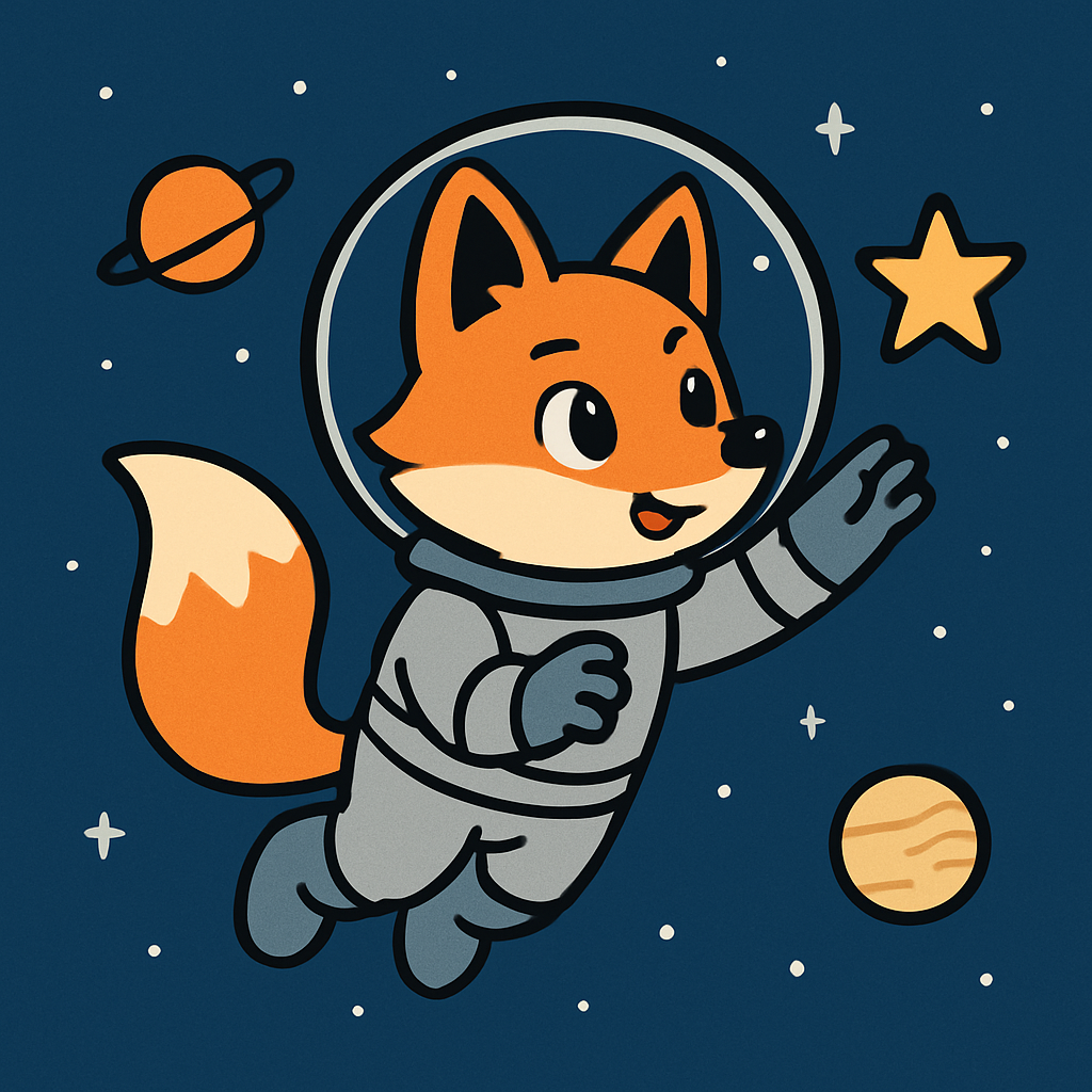 The Curious Space Fox painting number kit