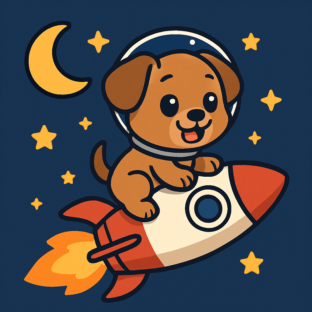 Rocket-Riding Puppy DIY paint by numbers