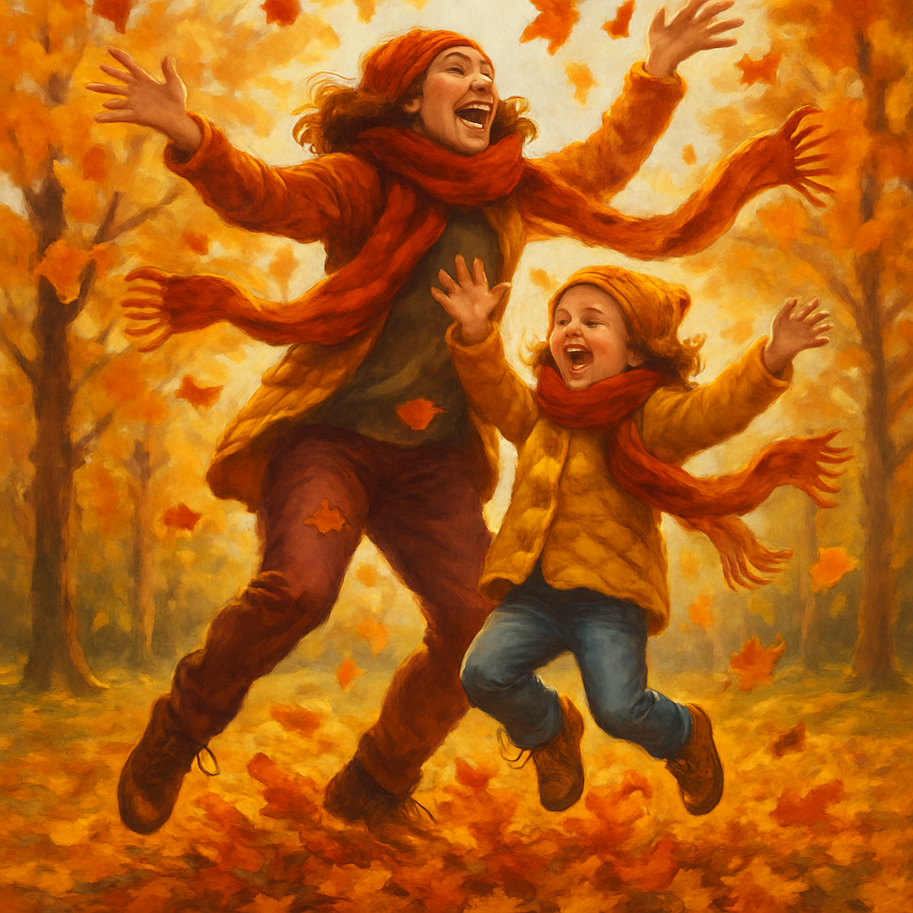 Autumn Leaf Toss Number painting