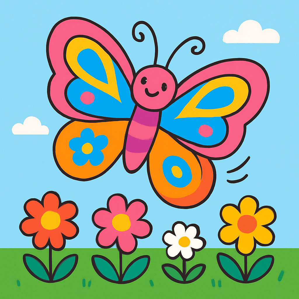 Rainbow Butterfly Dance paint by color