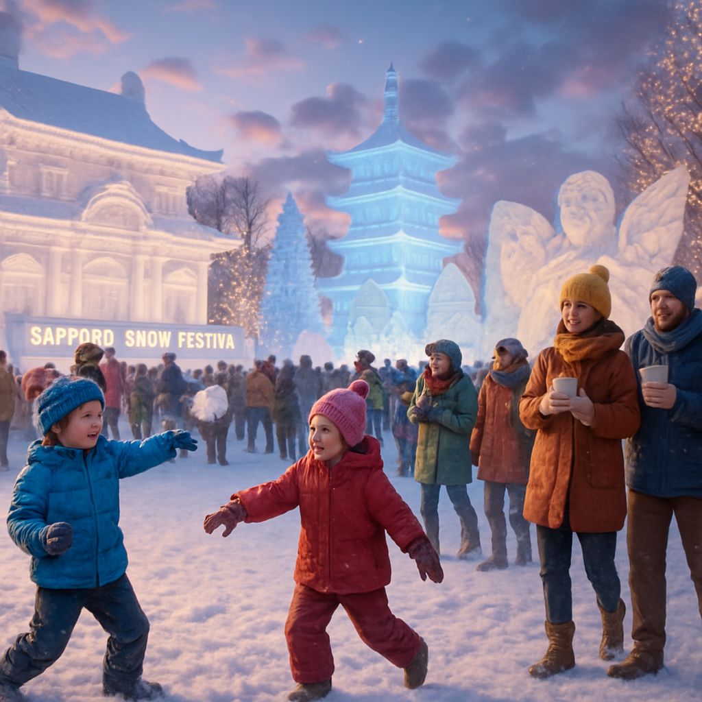 Sapporo Snow Festival In Japan Numbered painting kits