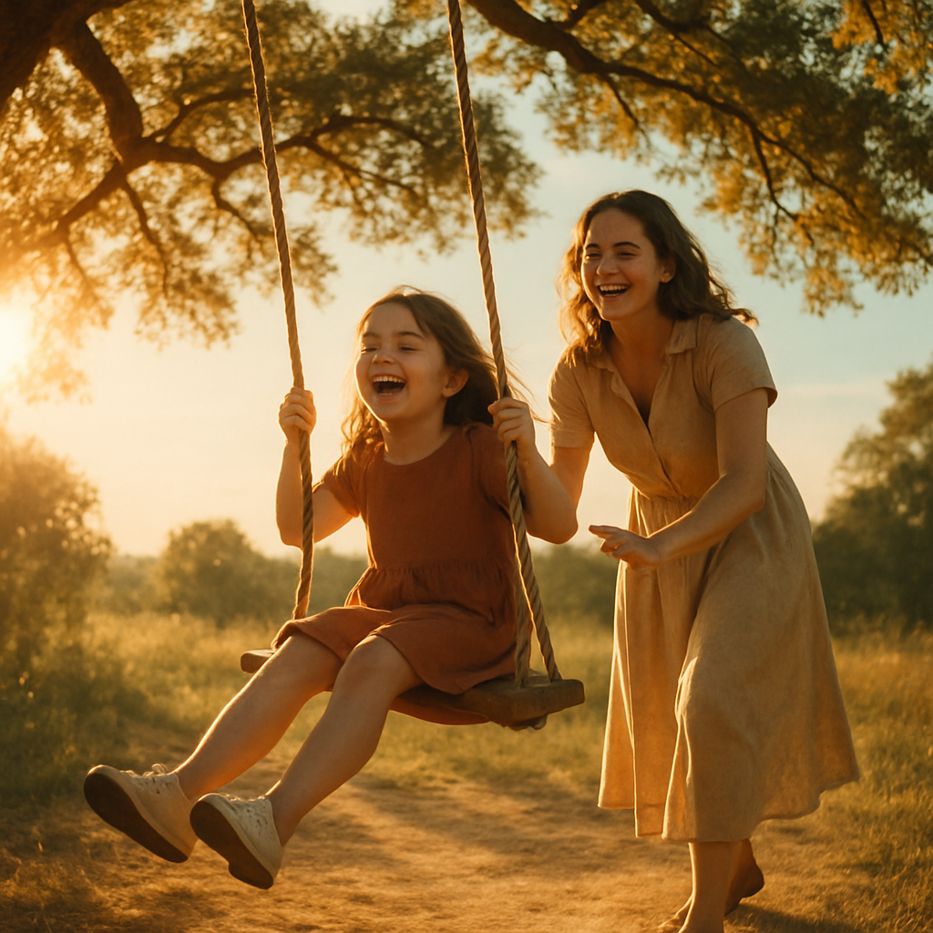Swinging At Golden Hour Number painting