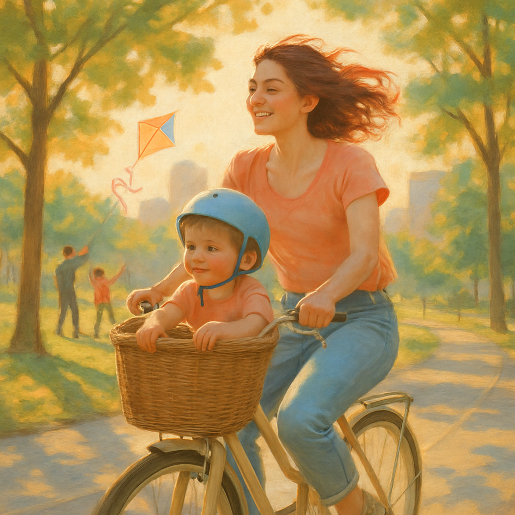 Sunlit Bicycle Basket paint by color