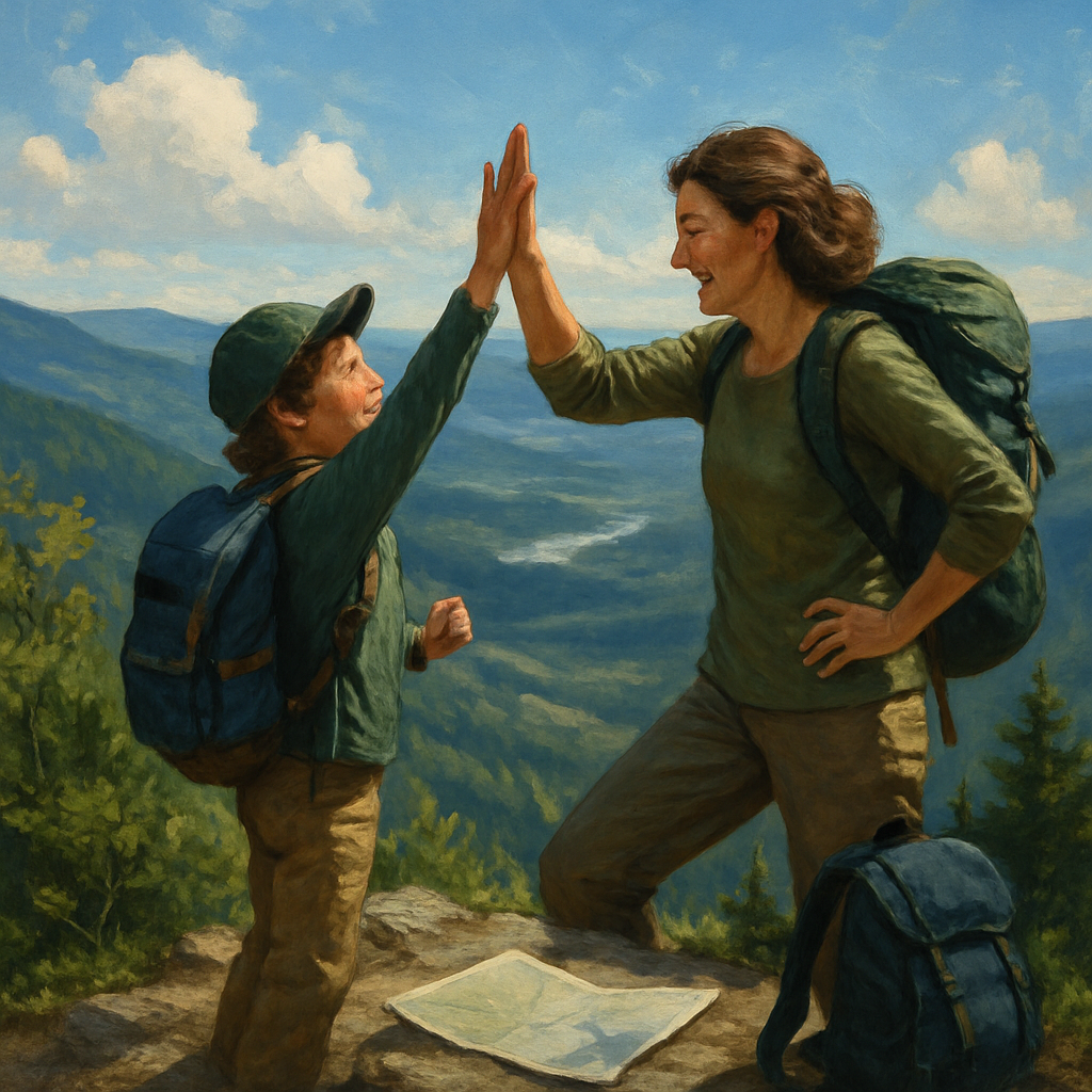 Hiking Summit High Five paint by numbers