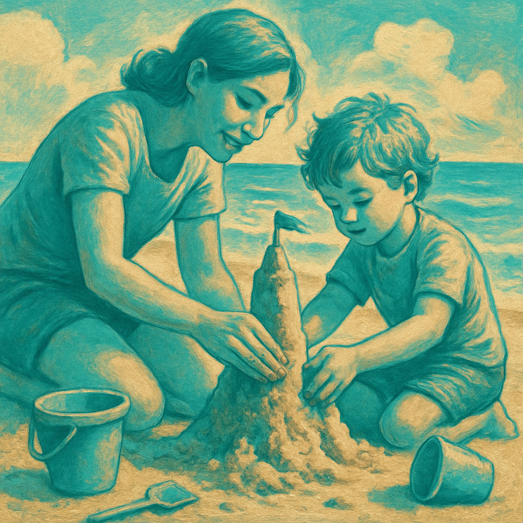 Beach Sandcastle Lessons painting number kit