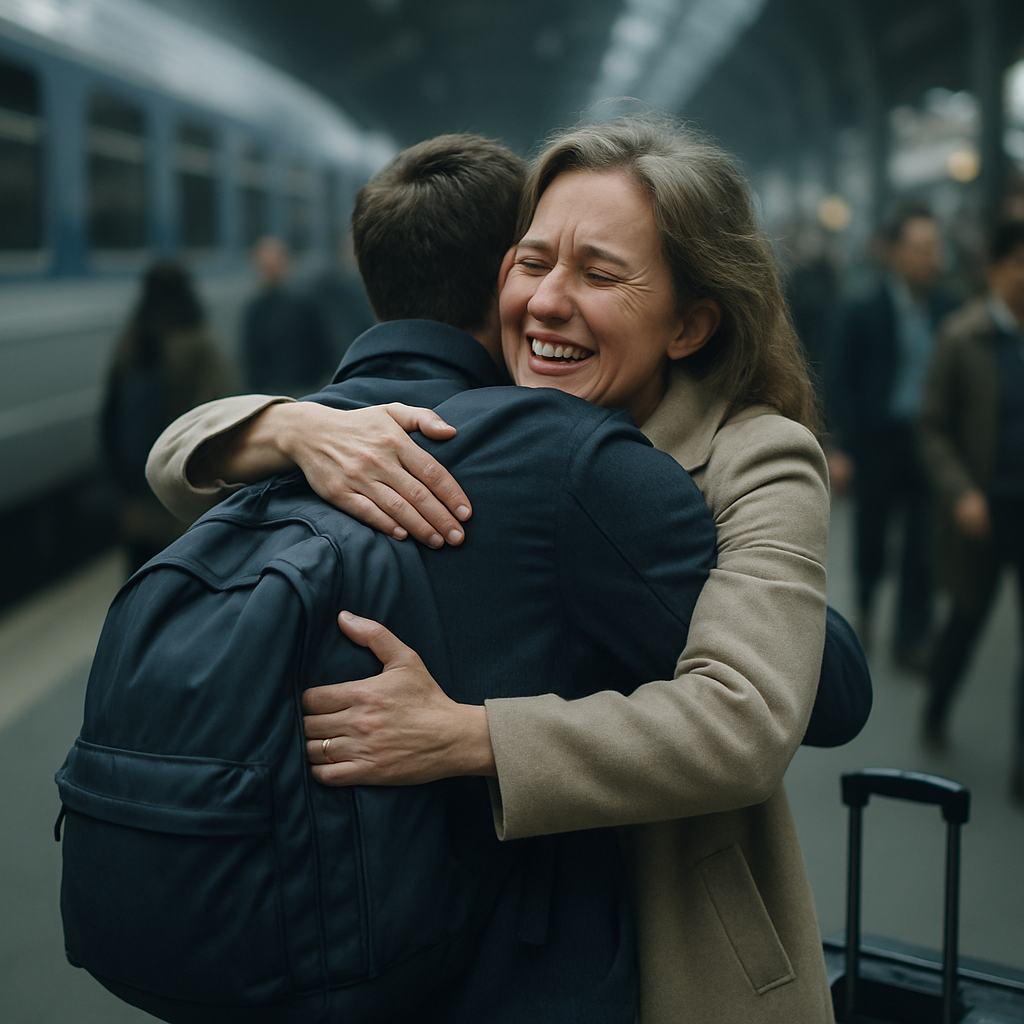Train Station Reunion Paint by numbers art