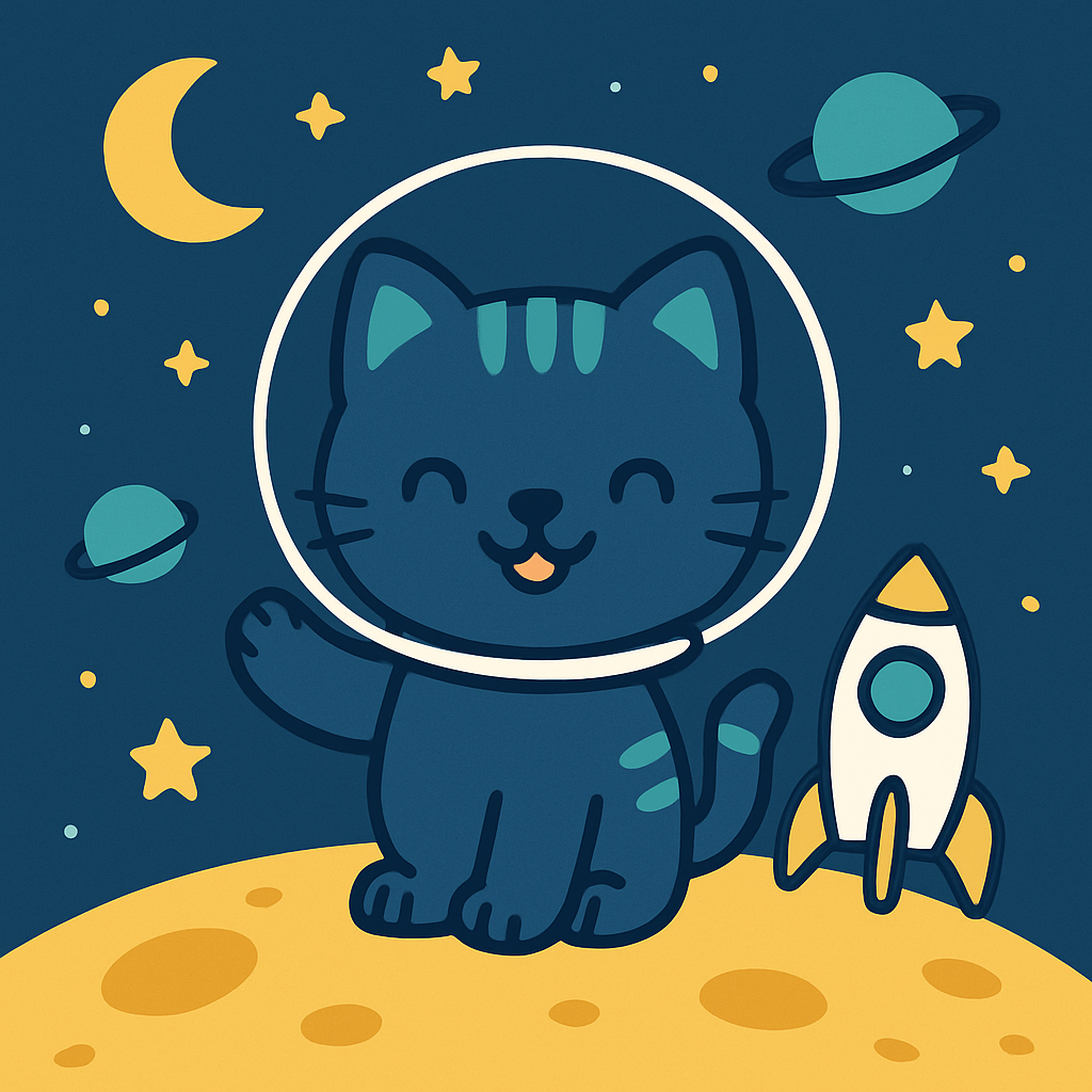 Starry Space Kitten Numbered painting kits