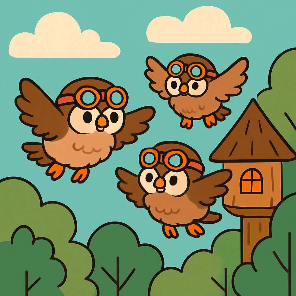 Flight School Owls Numbered painting kits