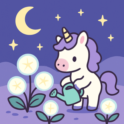 Moon Garden Unicorn Painting by numbers kit