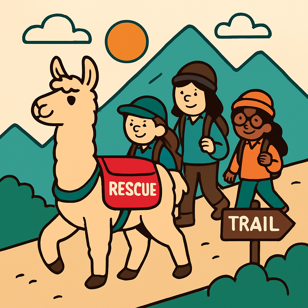 Mountain Rescue Llama Paint by numbers art