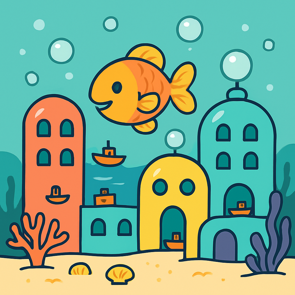 Bubble City Fish Paint by numbers kits