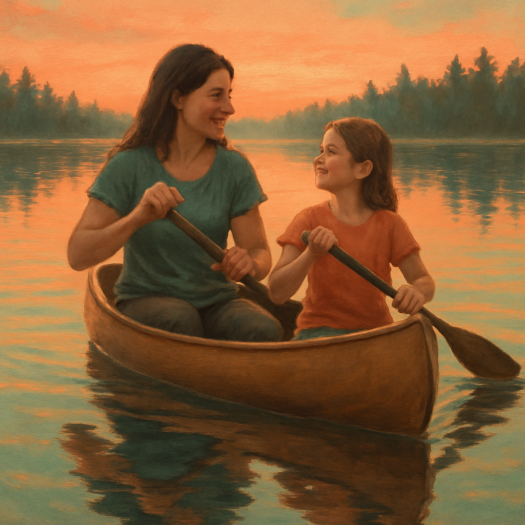 Sunset Paddle On Quiet Lake Painting by numbers kit