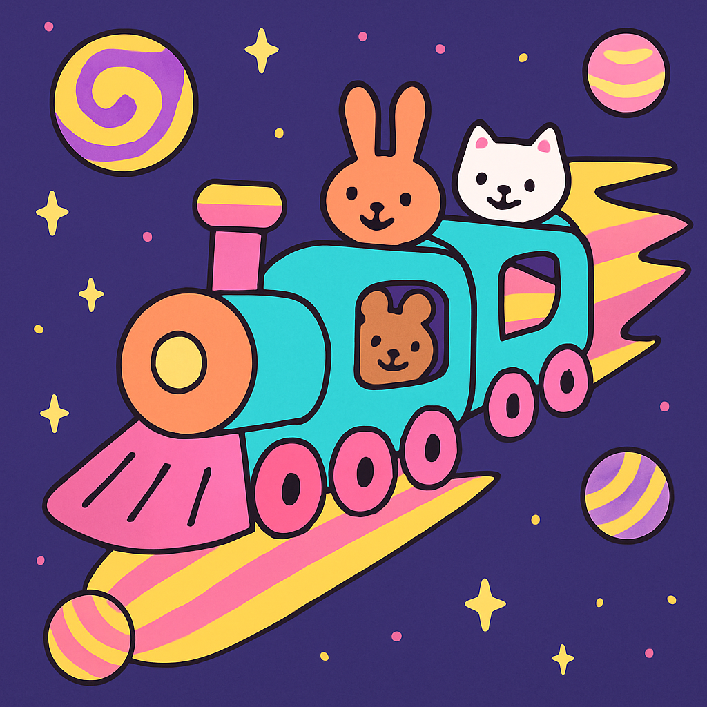Candy Comet Train paint by number