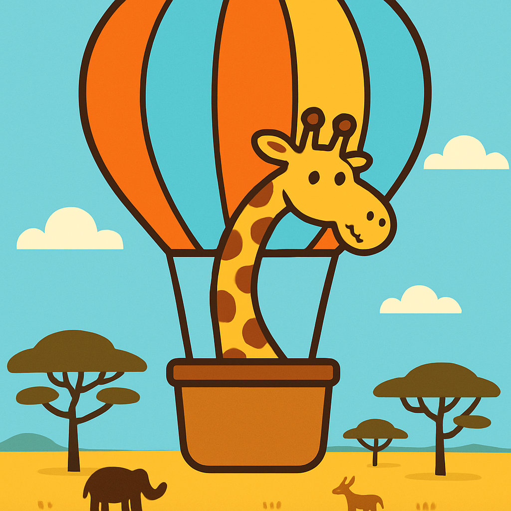 Balloon Safari Giraffe Paint by numbers kits
