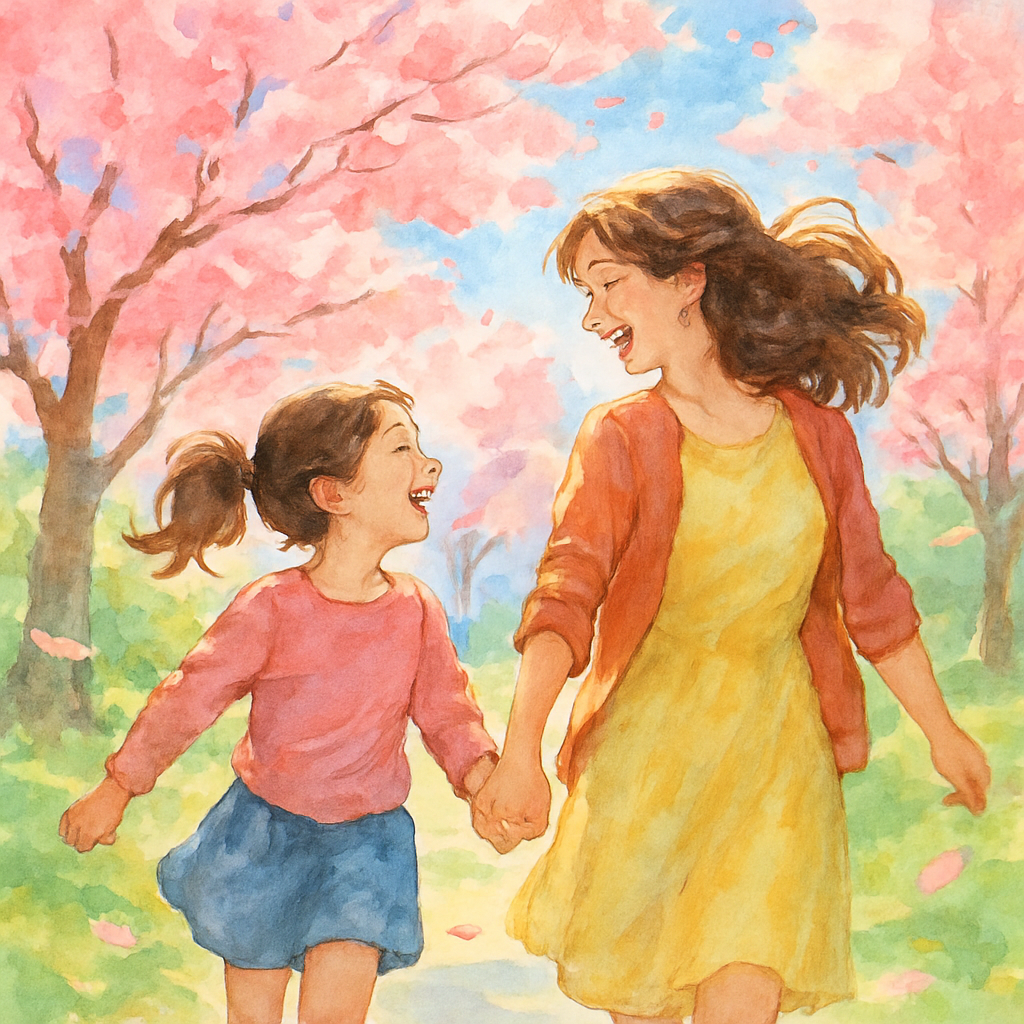 Cherry Blossom Walk Together paint by numbers