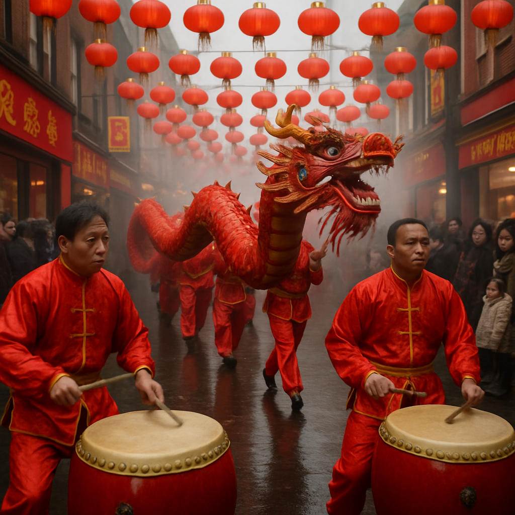 Lunar New Year Dragon Dance Lane painting number kit
