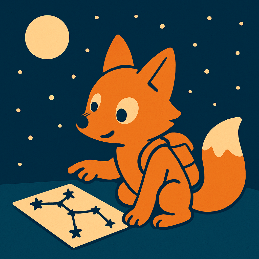Stargazing Fox Explorer painting number kit