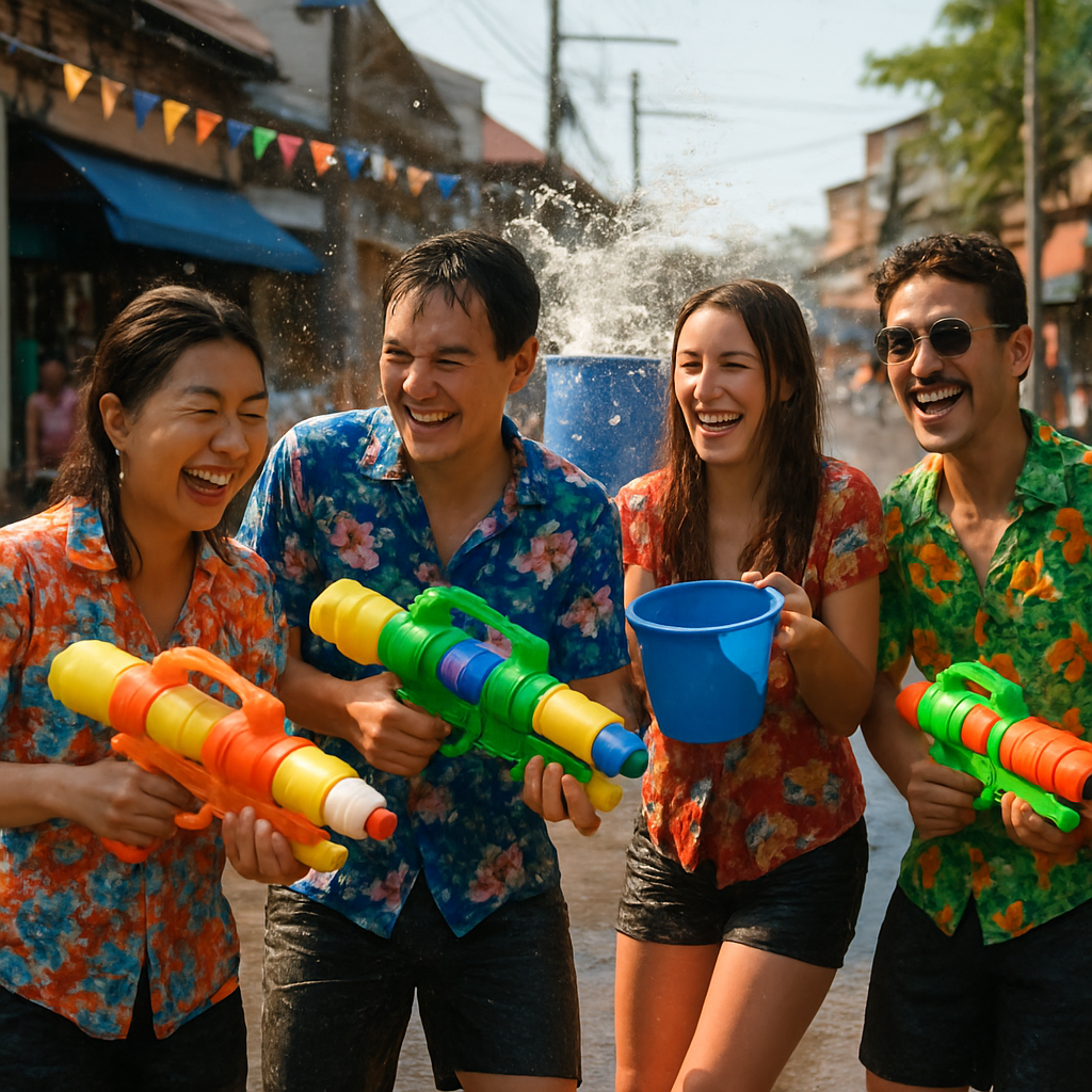 Songkran Water Street Revelry painting number kit