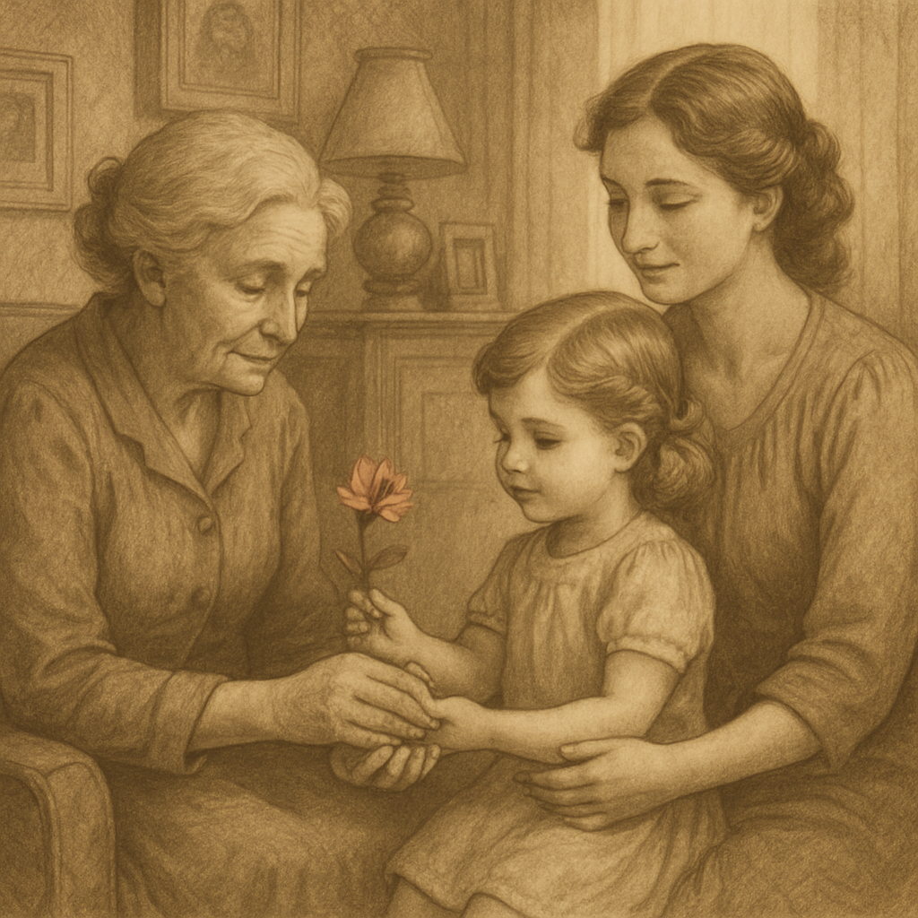 Grandma And Little Hand Across Generations painting number kit