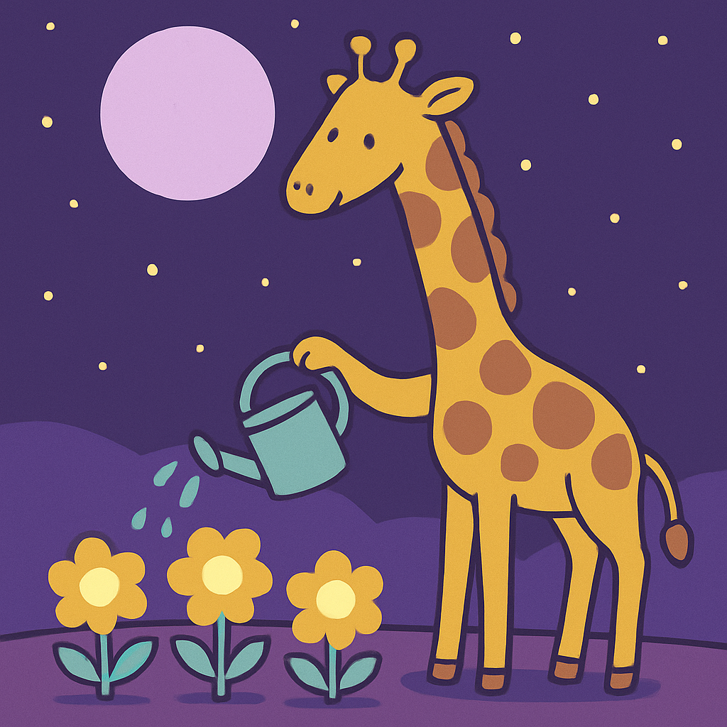 Moonlight Garden Giraffe Paint by numbers art