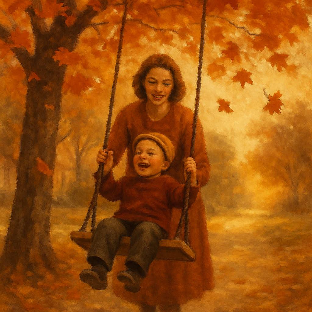 Swinging Under The Autumn Leaves DIY paint by numbers