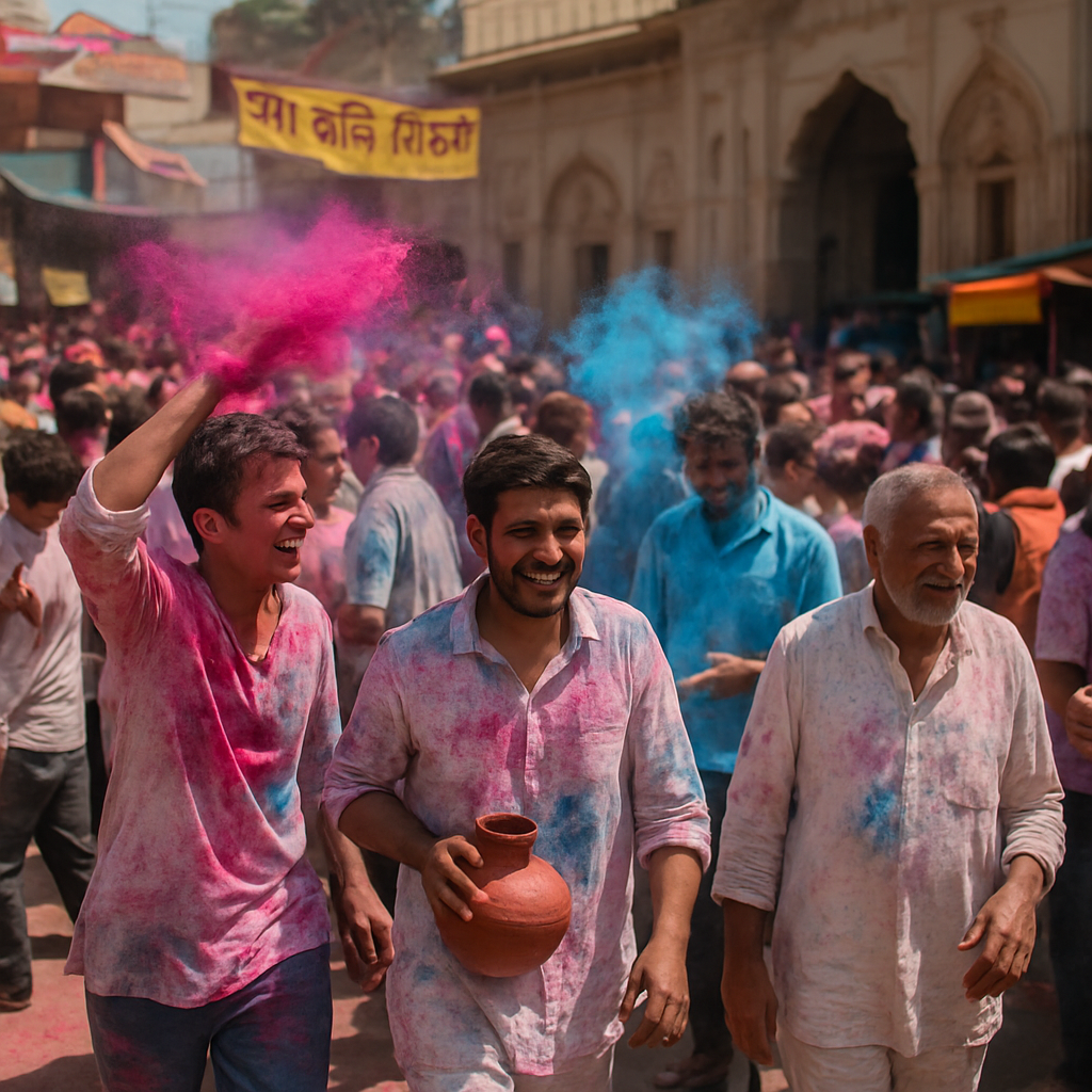 Holi Celebrants In Mathura Painting by numbers kit
